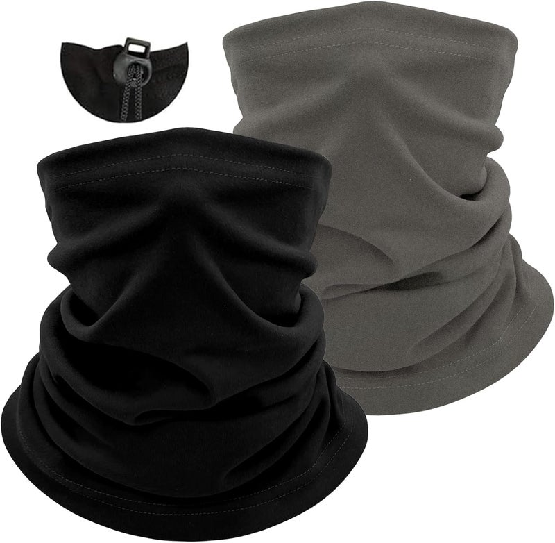 Beurlike 2 Pack Winter Neck Warmer Gaiter Women Men Fleece Warm Windproof Face Scarf Cover Ski Mask for Cold Weather - Image 1